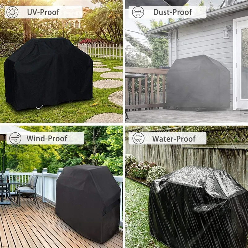 1PC 190T/210D BBQ Cover Anti-Dust Waterproof Weber Heavy Duty Charbroil Grill Cover Rain Protective Barbecue Cover Round
