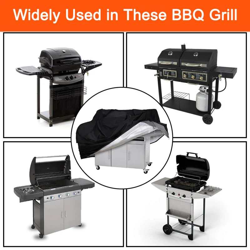 1PC 190T/210D BBQ Cover Anti-Dust Waterproof Weber Heavy Duty Charbroil Grill Cover Rain Protective Barbecue Cover Round