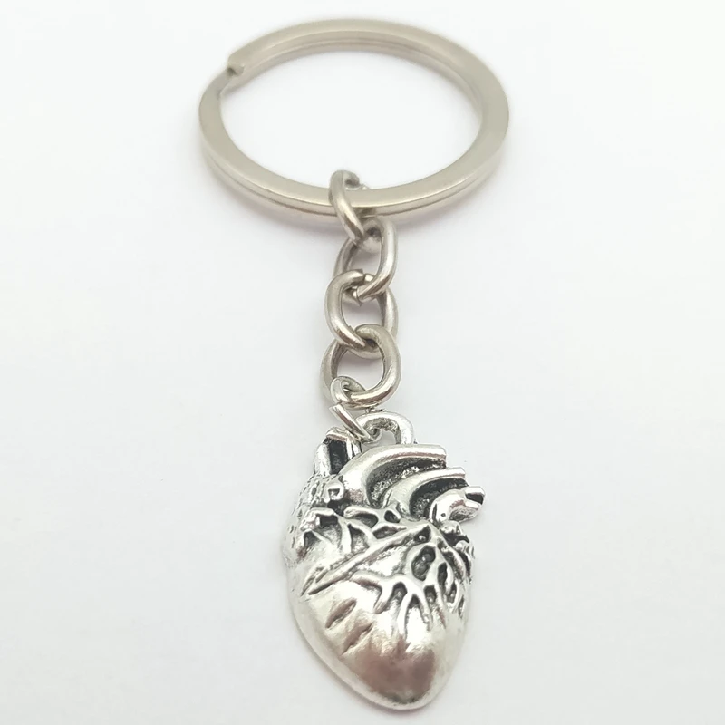 1 piece of heart charm keychain medical anatomical keychain heart keychain, used for doctors and nurses bag chain jewelry gift