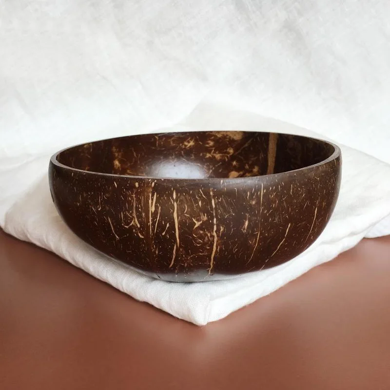 12-15cm Natural Coconut Bowl Set Wooden Salad Ramen Bowl Coconut Wood Spoon Set Coco Smoothie Kitchen Tableware Coconut Bowl