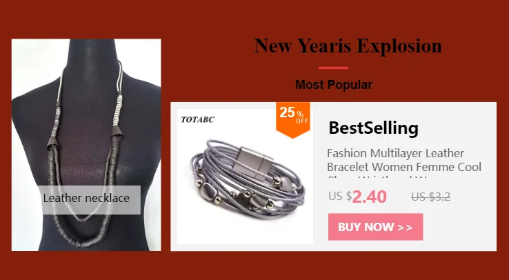 TOTABC New Charm Leather Bracelet Rhinestone Contracted And Generous Fashion Jewelry Bracelet & Bangles Pulsera