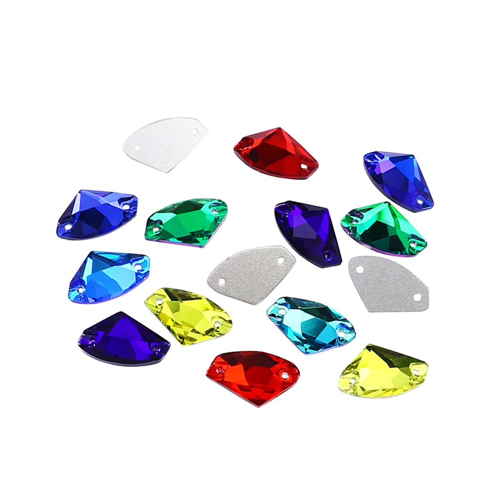 Sewing Accessories AB K5 Glass Sew On Rhinestone Glitter Galactic Rhinestones For Clothes Wedding Dress 14*9mm 19*12mm 27*16mm