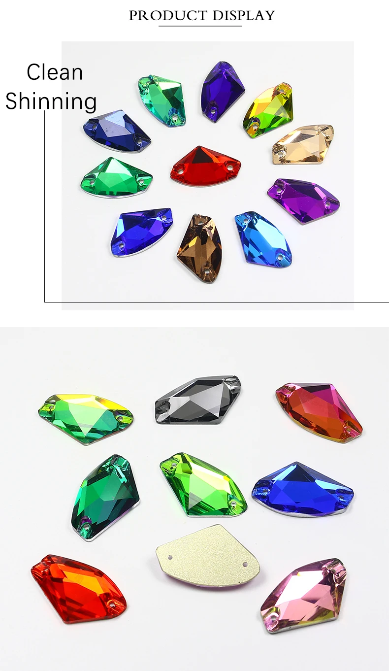 Sewing Accessories AB K5 Glass Sew On Rhinestone Glitter Galactic Rhinestones For Clothes Wedding Dress 14*9mm 19*12mm 27*16mm