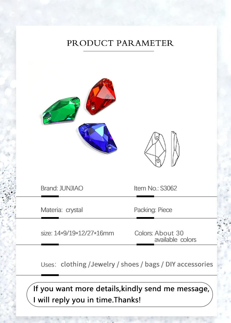 Sewing Accessories AB K5 Glass Sew On Rhinestone Glitter Galactic Rhinestones For Clothes Wedding Dress 14*9mm 19*12mm 27*16mm