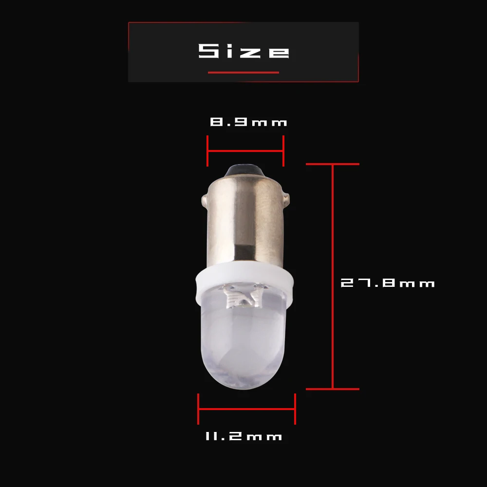 10Pcs 12V 53 57 T11 T4W BA9S T4W 1895 Gauge Dashboard Map Lamp Interior Dome Door Signal Light Bulb Instrument Cluster Lights