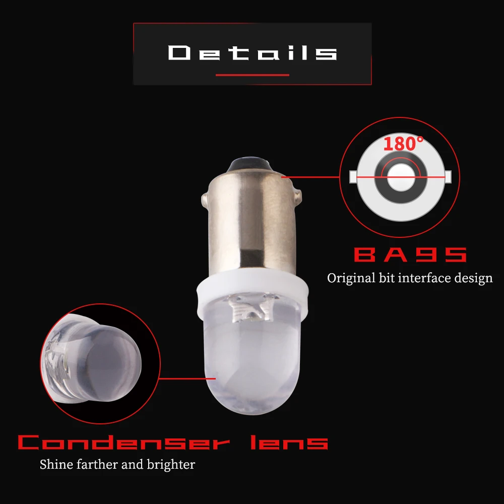 10Pcs 12V 53 57 T11 T4W BA9S T4W 1895 Gauge Dashboard Map Lamp Interior Dome Door Signal Light Bulb Instrument Cluster Lights