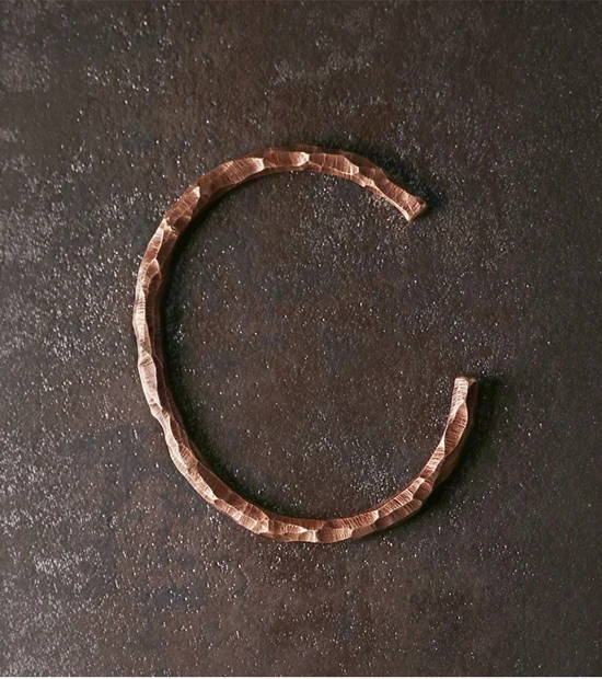 Handmade Hammered Copper Bracelet Men Women Vintage Viking Rustic Steampunk Retro Punk Handcuff Bangle Jewelry Handcuff