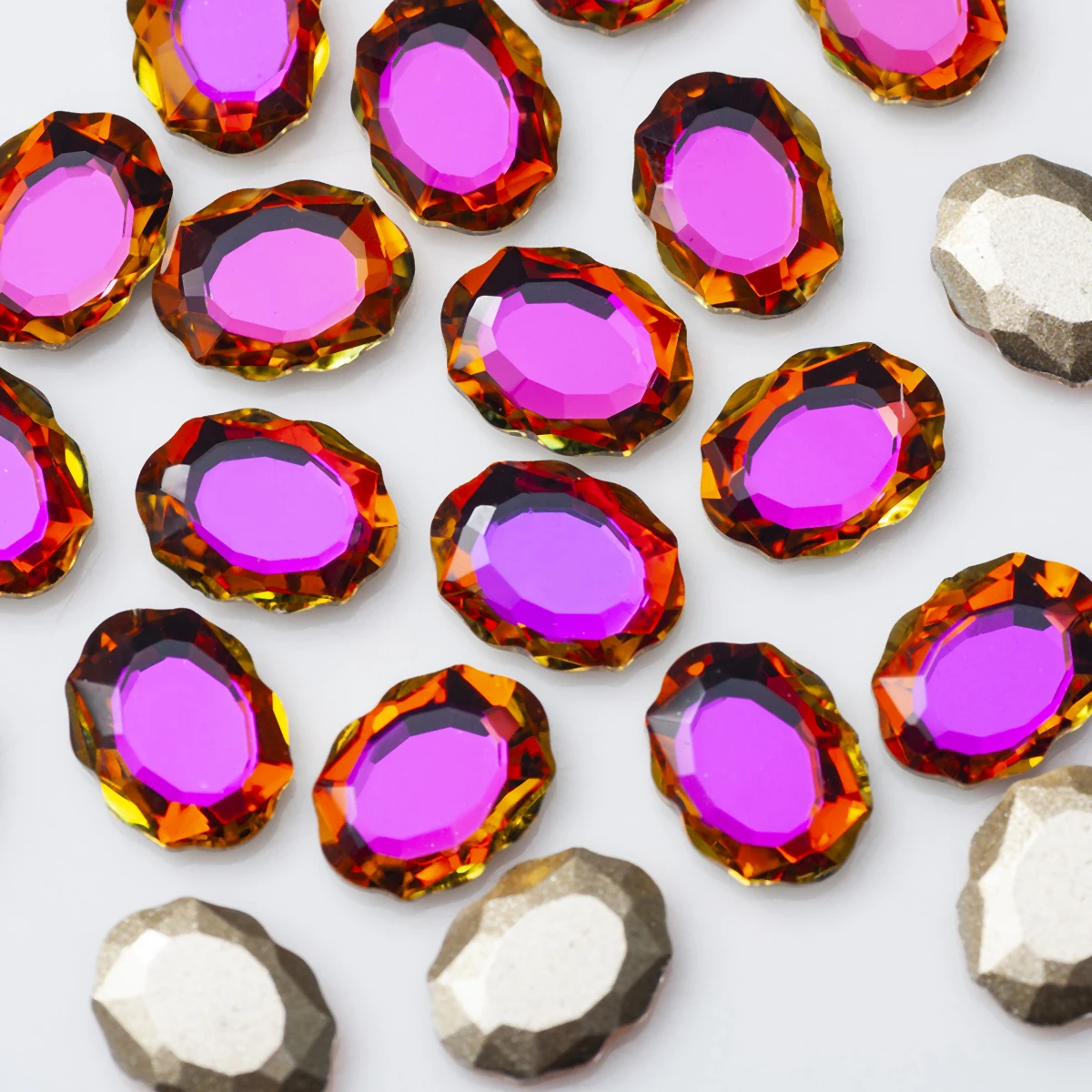 20pcs Mix Colors Crystal Nail Charms Rhinestones Baroque Mirror Pixie Fancy Stone 3D Manicure Nail Art Decoration Jewelry