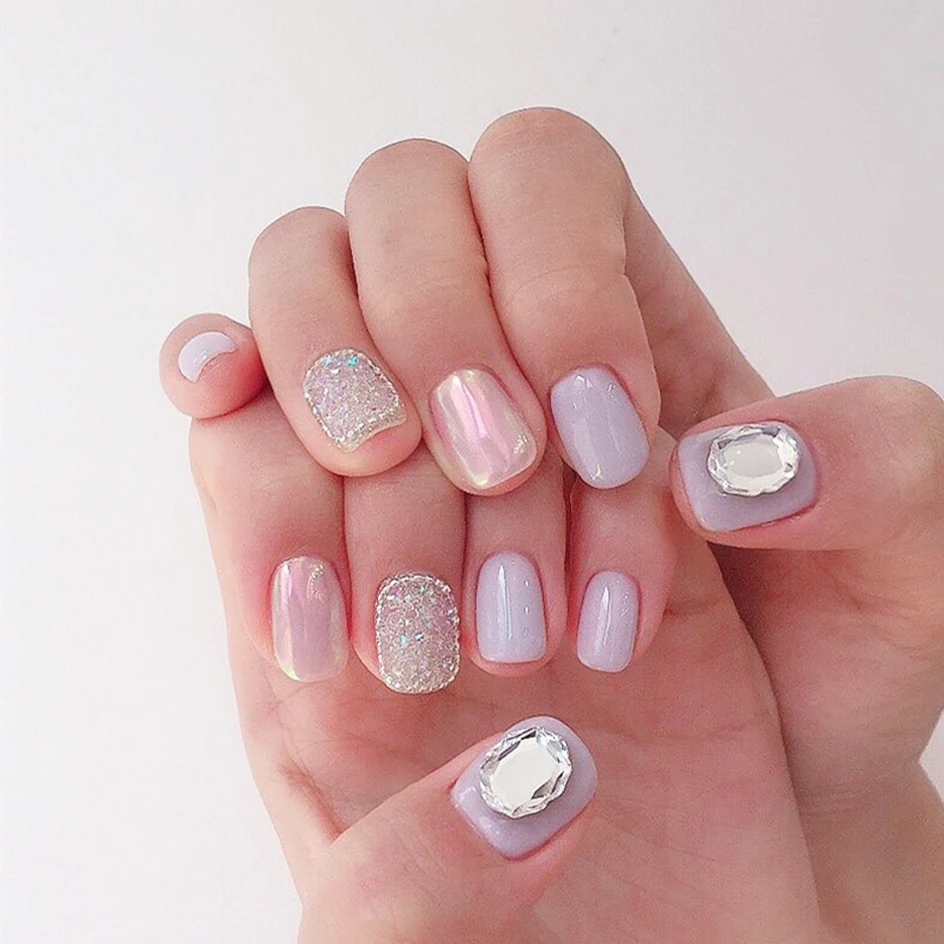 20pcs Mix Colors Crystal Nail Charms Rhinestones Baroque Mirror Pixie Fancy Stone 3D Manicure Nail Art Decoration Jewelry