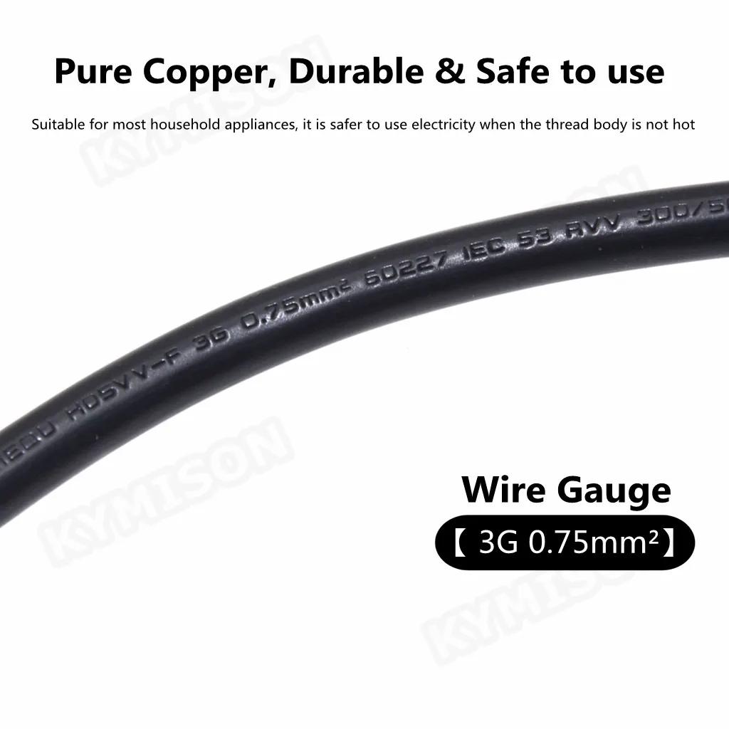 IEC320 C14 to C13 Extension cord,C14 with screw holes and C13 Short, 30cm lenght, H05VV-F 3G0.75mm