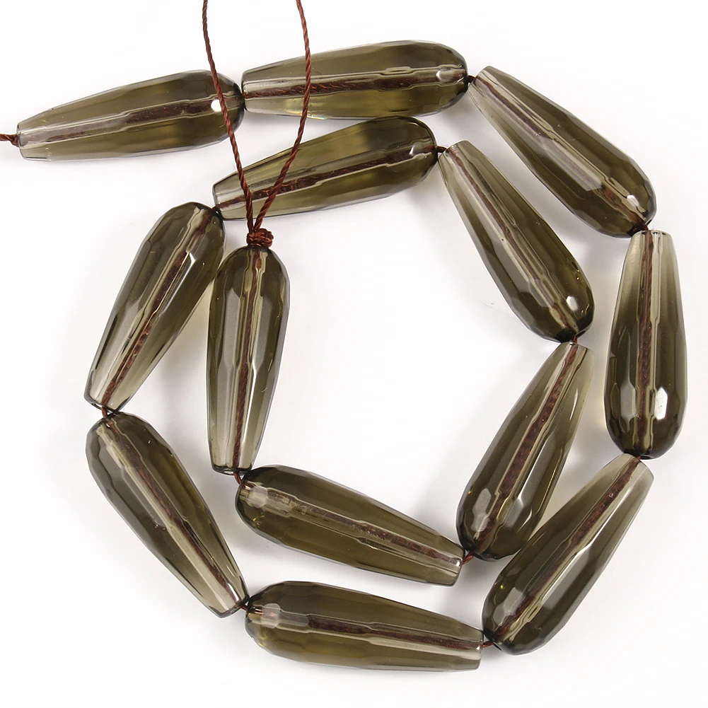 10*30mm Water Drop Angelite Jades Stone Beads Natural Faceted Loose Spacer Beads for Jewelry Making DIY Bracelet Accessories