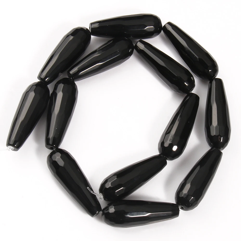 10*30mm Water Drop Angelite Jades Stone Beads Natural Faceted Loose Spacer Beads for Jewelry Making DIY Bracelet Accessories