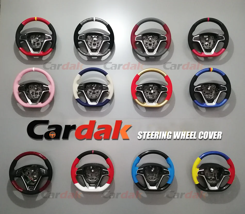 CARDAK Black Suede Leather Car Steering Wheel Cover for Volkswagen Golf 7 MK7 GTI R VW Polo Scirocco 2015 2016