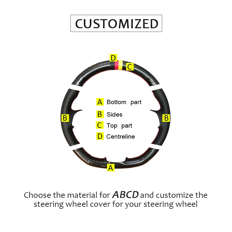 CARDAK Black Suede Leather Car Steering Wheel Cover for Volkswagen Golf 7 MK7 GTI R VW Polo Scirocco 2015 2016
