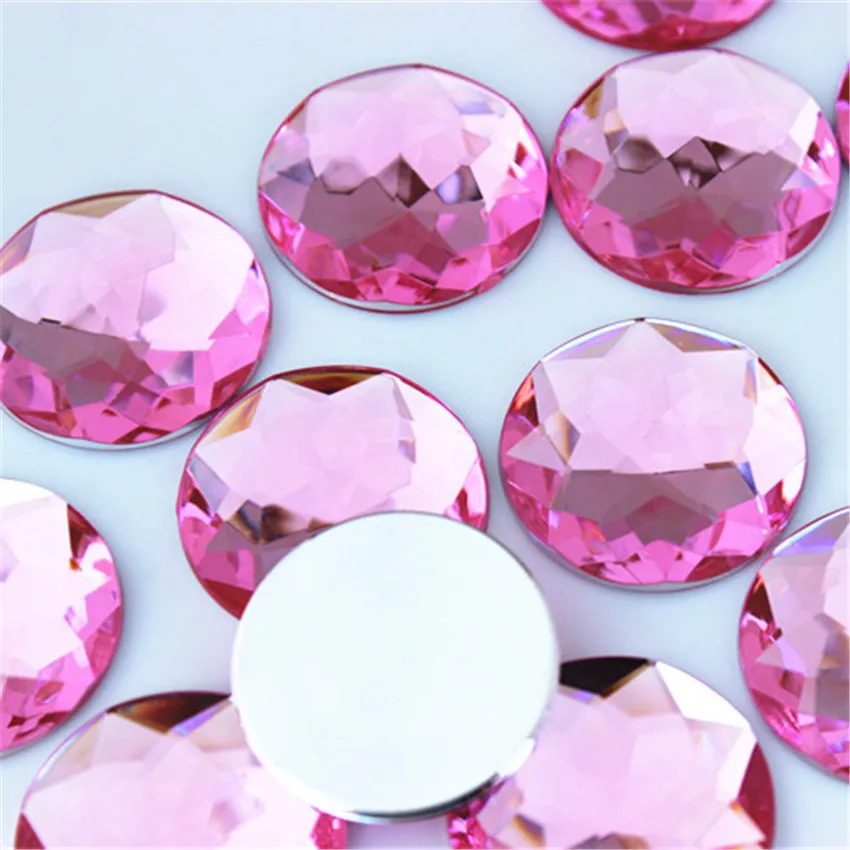 Cong Shao 20pcs 25mm Colorful Acrylic Rhinestone Round Flat Back Beads Crystal Stones DIY Costume Jewelry Accessories ZZ156