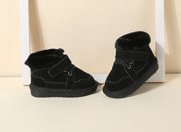 New Winter Baby Snow Boots Unisex Leather Cute Boys Girls Shoes Warm Cotton Kids Sneakers Soft Bottom Toddler Baby Shoes