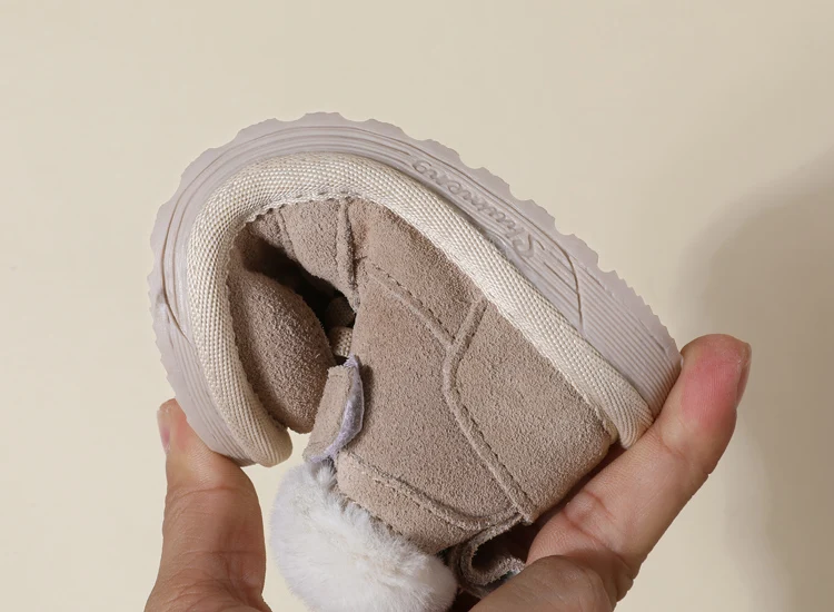 New Winter Baby Snow Boots Unisex Leather Cute Boys Girls Shoes Warm Cotton Kids Sneakers Soft Bottom Toddler Baby Shoes