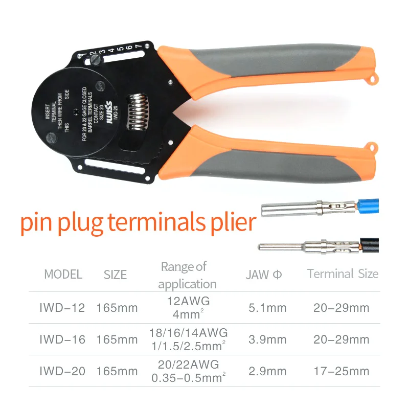 1 pcs IWD Crimper Harley Cater Piller Hand Tool for Deutsch Connector Deutsch DT,DTM,DTP Terminal W2 Pliers 18/16/14 AWG