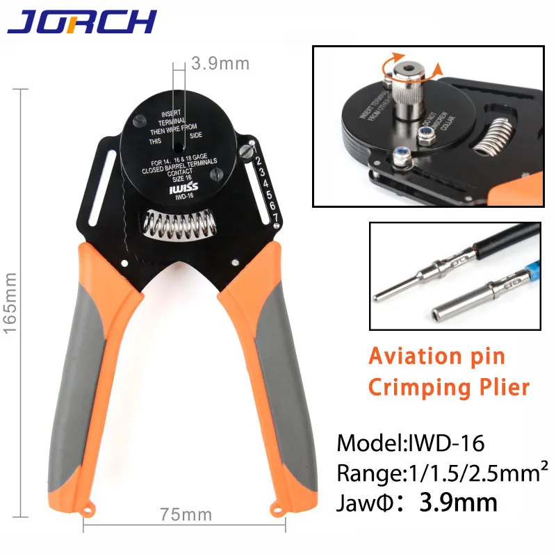 1 pcs IWD Crimper Harley Cater Piller Hand Tool for Deutsch Connector Deutsch DT,DTM,DTP Terminal W2 Pliers 18/16/14 AWG