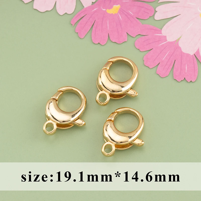 YEGUI M824,jewelry accessories,lobster clasp hooks,18k gold plated,0.3 microns,necklace bracelet,jewelry making,10pcs/lot