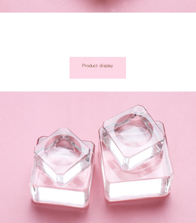 Square Crystal Glass Gasket False Eyelash Stand Glue Pad 4 Size Glue Holder Eyelashes Adhesive Pallet Paste Glue Pad Makeup Tool