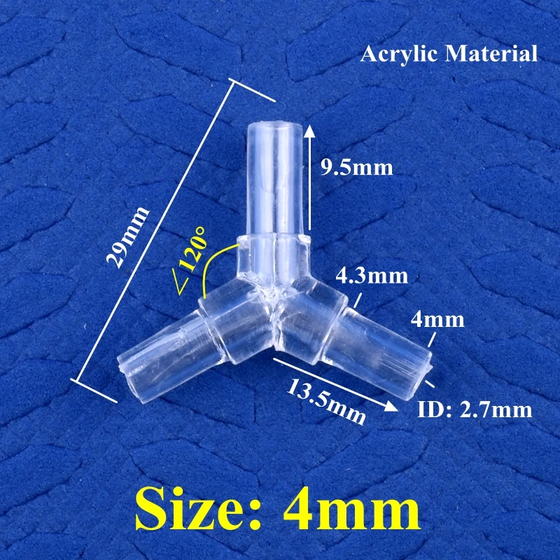 5~200Pcs 4~16mm Food Grade Plastic ∠120° Y-Type Tee Connector Aquarium Air Pump Liquid Gas Diverter Water Pagoda Hose Joint