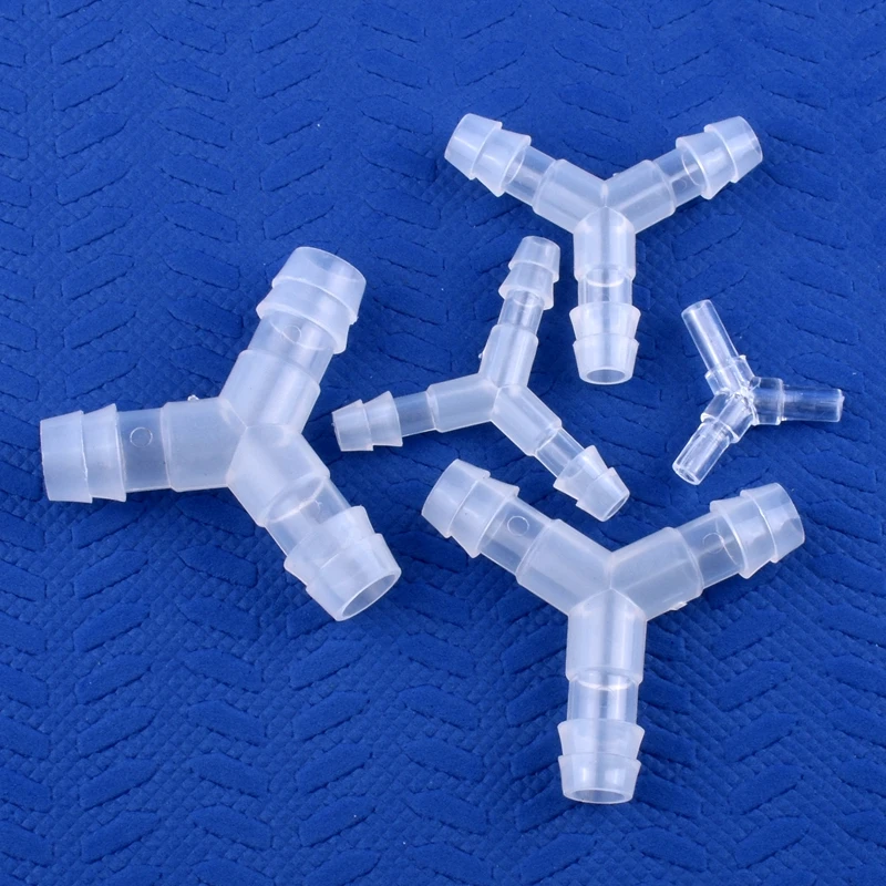 5~200Pcs 4~16mm Food Grade Plastic ∠120° Y-Type Tee Connector Aquarium Air Pump Liquid Gas Diverter Water Pagoda Hose Joint