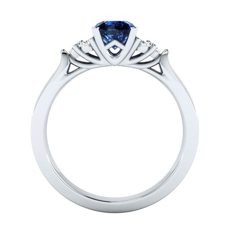 Genuine Natural Sri Lanka Sapphire S925 Sterling Silver Ring Birthstone Engagement Design Ring Ladies Blue Gemstone Fashion Ring