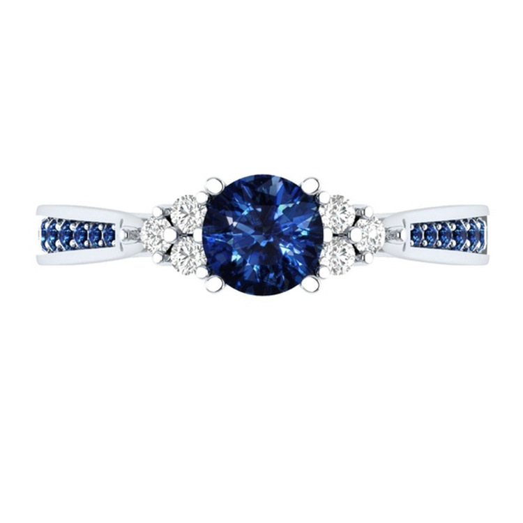 Genuine Natural Sri Lanka Sapphire S925 Sterling Silver Ring Birthstone Engagement Design Ring Ladies Blue Gemstone Fashion Ring