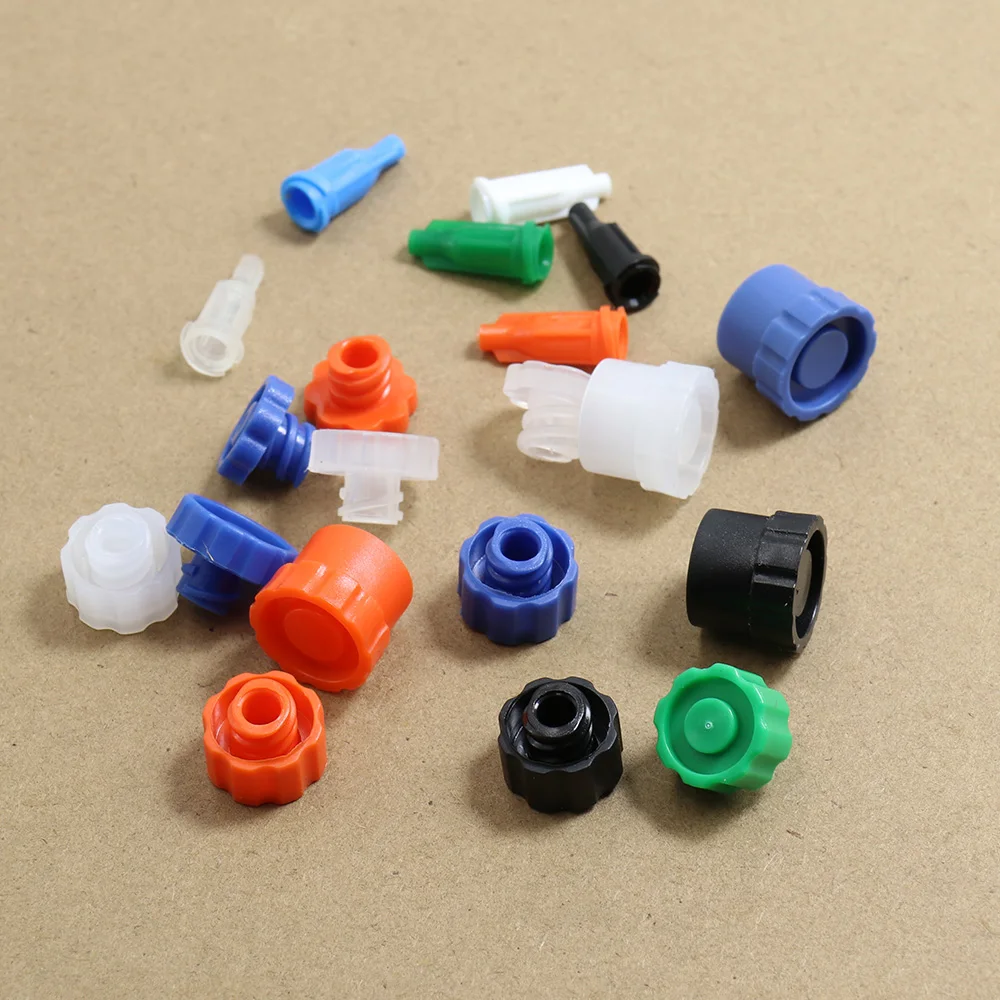 50pcs Luer Lock Cover screw Precision Tips Liquid Dispensing Syringe Plug Cap Sealing Head