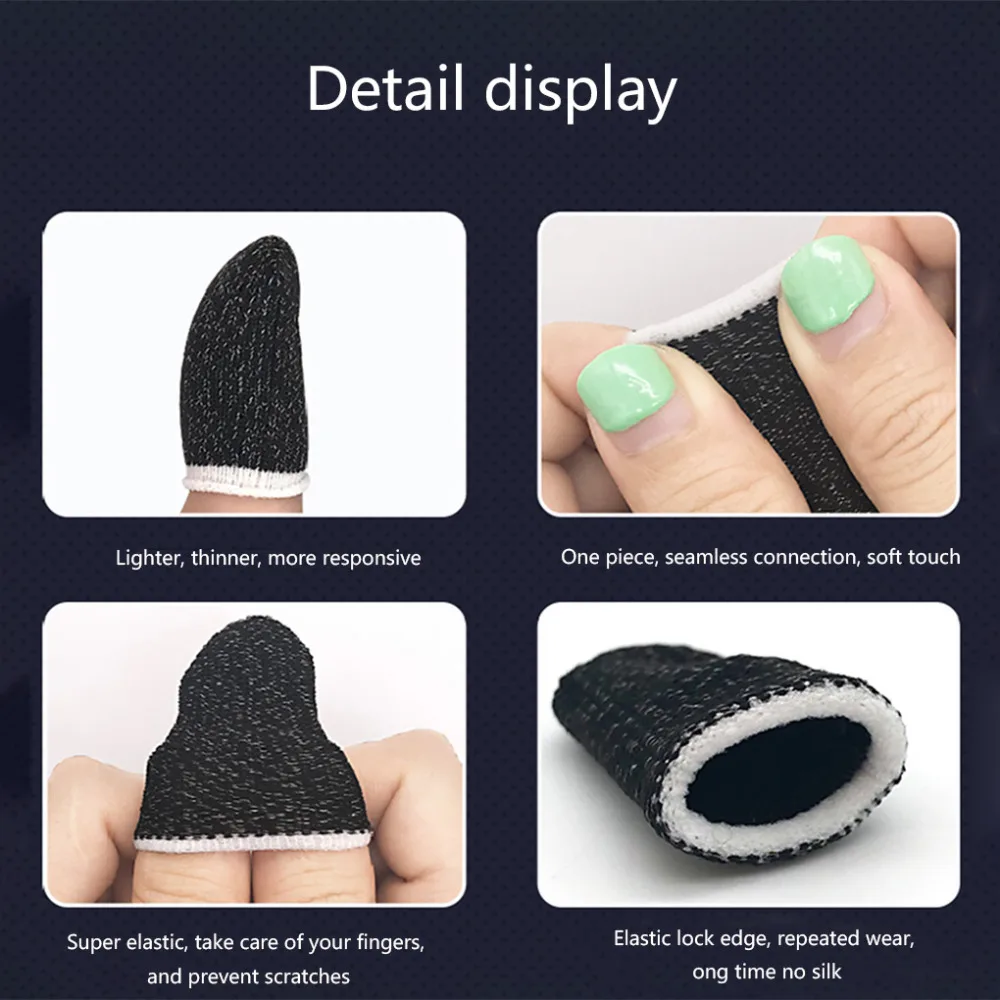 10pcs Mobile Game Fingertip Gloves for Gamer Sweatproof Anti-slip Touch Screen Finger Sleeve Breathable Gaming Fingertip Cover