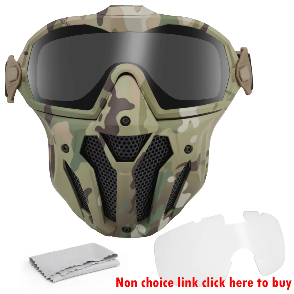 Airsoft Mask Detachable Goggles with Anti-fog Fan Tactical Paintball Protective Full Face Mask Shooting CS Goggles Masks
