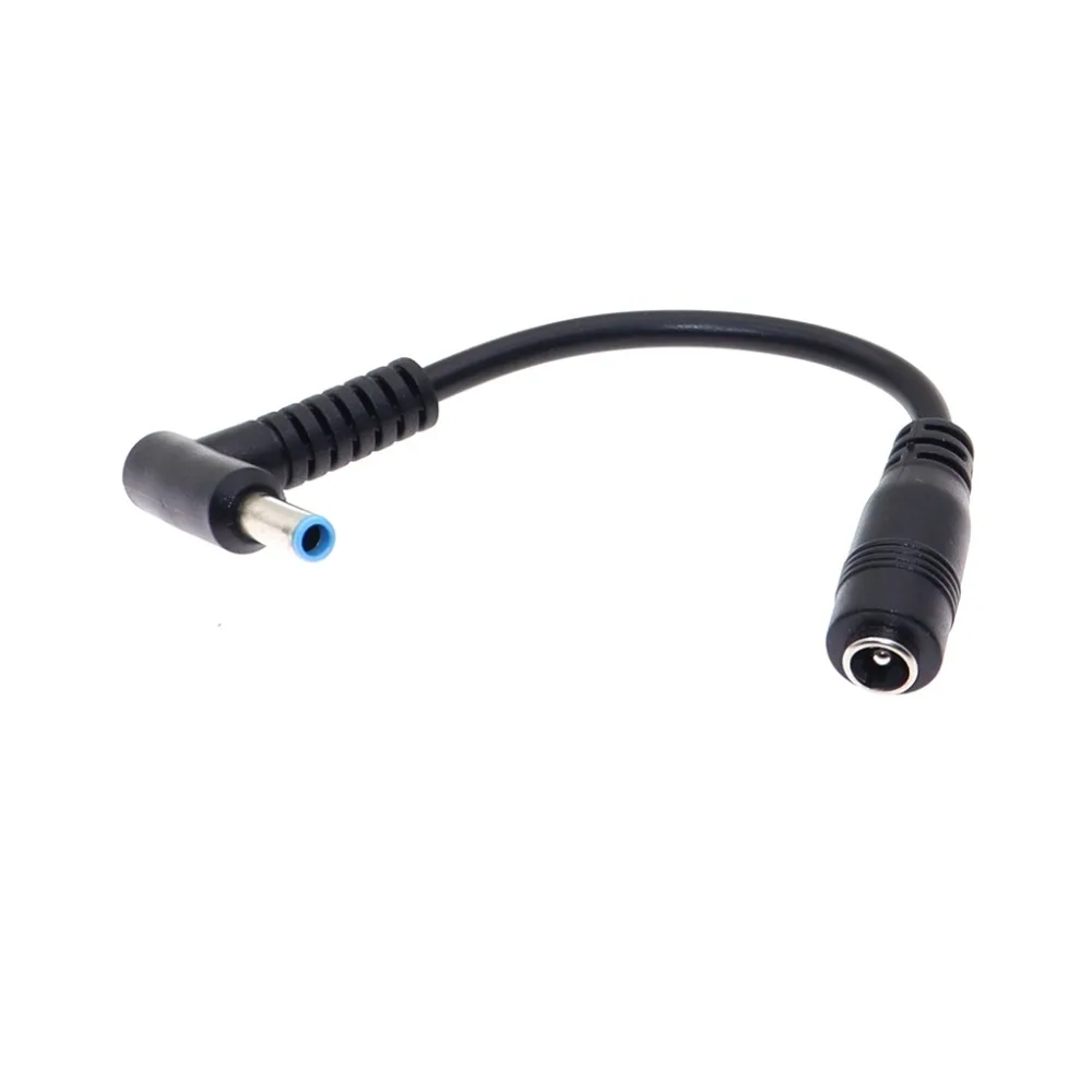 5.5*2.1mm To 4.5*3.0mm DC Power Charger Converter Adapter Right Angle Cable For HP Dell Blue Tips