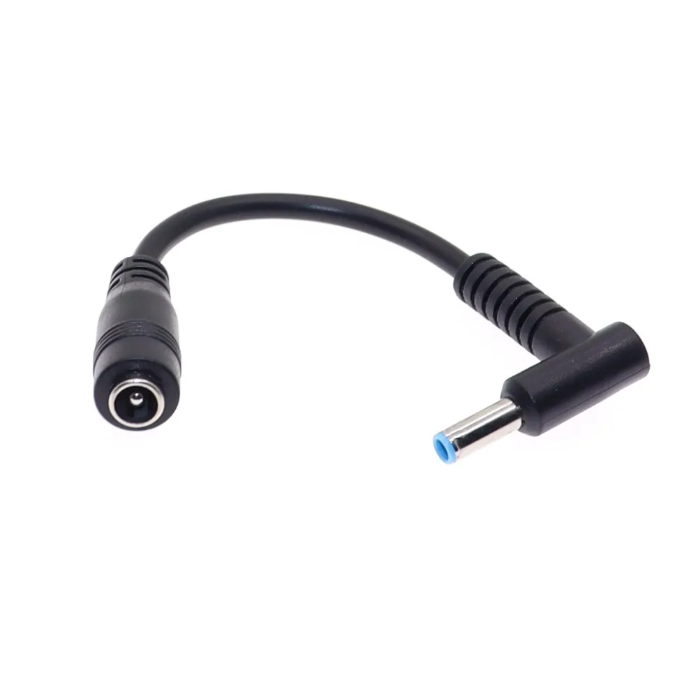 5.5*2.1mm To 4.5*3.0mm DC Power Charger Converter Adapter Right Angle Cable For HP Dell Blue Tips
