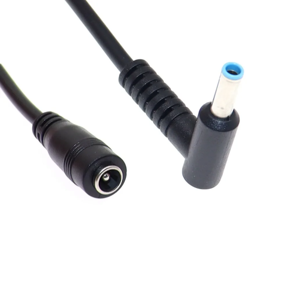 5.5*2.1mm To 4.5*3.0mm DC Power Charger Converter Adapter Right Angle Cable For HP Dell Blue Tips