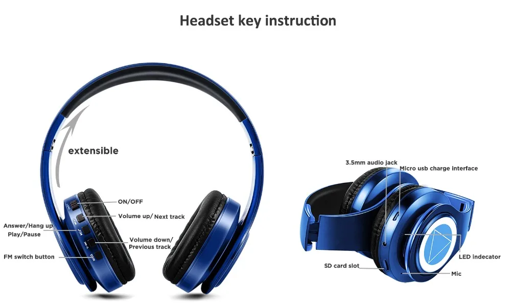 Miku Nakano Sanjiu Cosplay Bluetooth Headset 5.0 Over-ear Stereo Anime Headphones for Mobile Phone