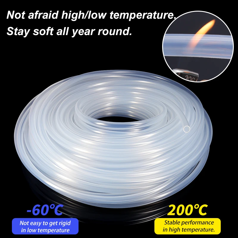 1M/5M Flexible Silicone Tubing ID 0.5 1 2 2.5 3 4 5 6 7 8 9 10 11 12mm Nontoxic Transparent Food Grade Soft Drink Tube Pipe