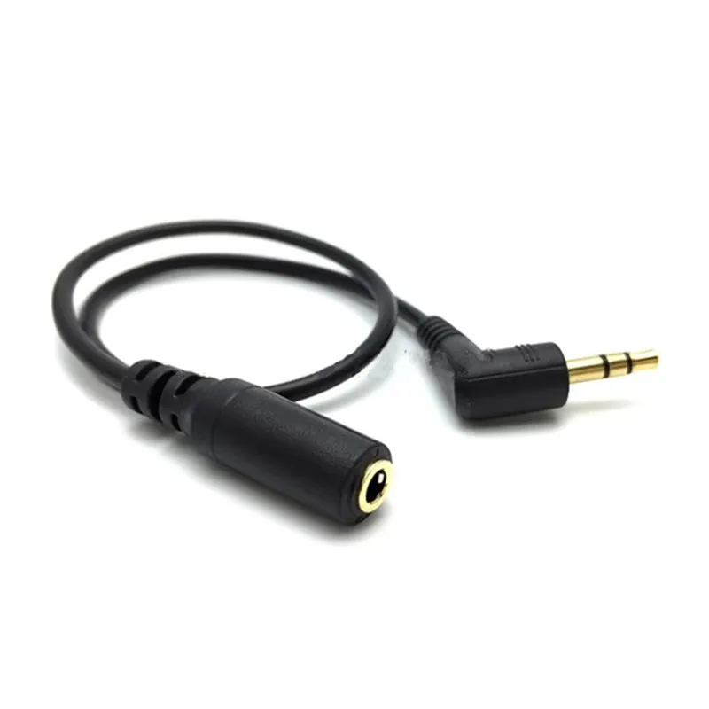 Jack 3.5 Male To Female Right Angle 3.5mm Audio Extension Cable Earphone Extender Cable Car Aux Code for Headphone Louder