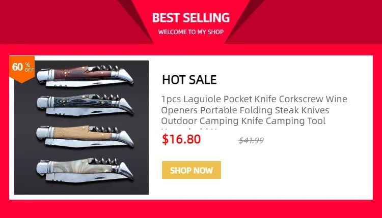 1pcs Laguiole Pocket Knife Corkscrew Wine Openers Portable Folding Steak Knives Outdoor Camping Knife Camping Tool Household Use