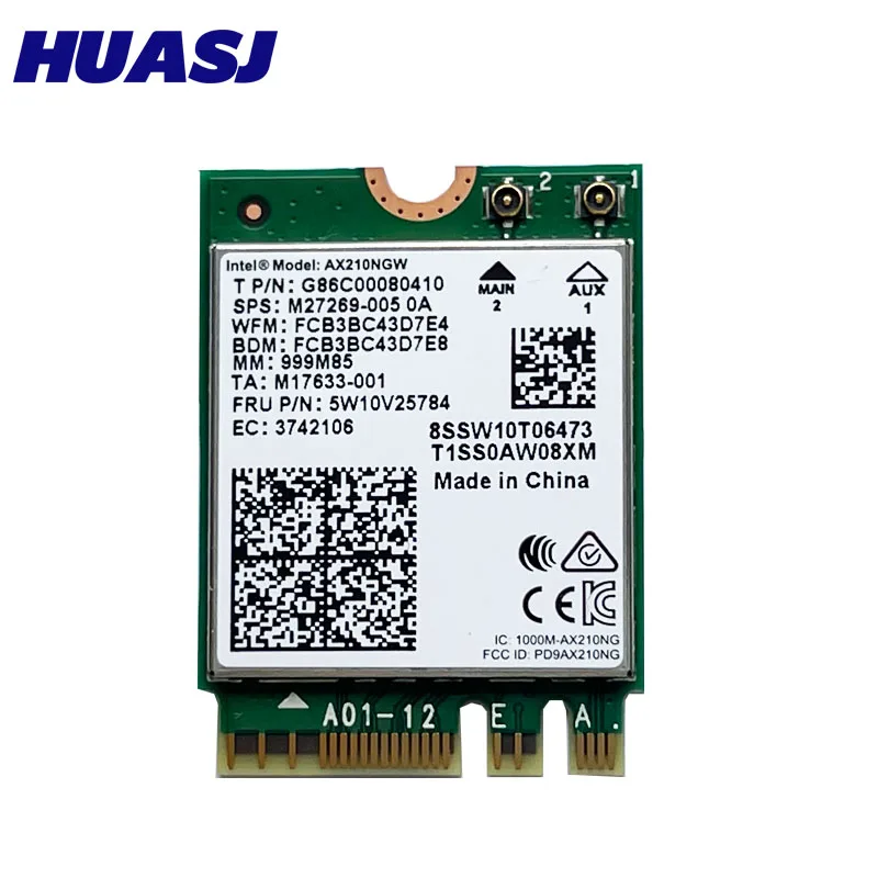Dual Band WI-FI 6E AX210 M.2 NGFF 2400Mbps Wireless Card For Intel AX210NGW 2.4Ghz/5G 802.11ax BT 5.2 Wifi Network Card