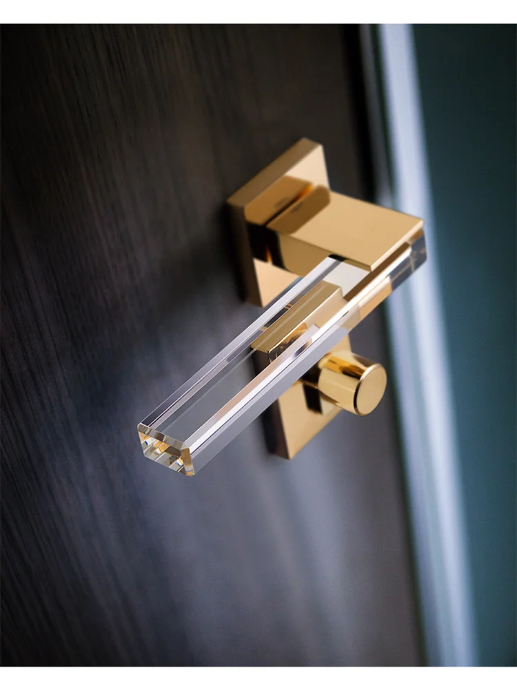 Hot Sale Modern Crystal Mute Room Door Lock Handle Fashion Interior Door Lock Gate Lock Furniture Hardware keyed entrance lock