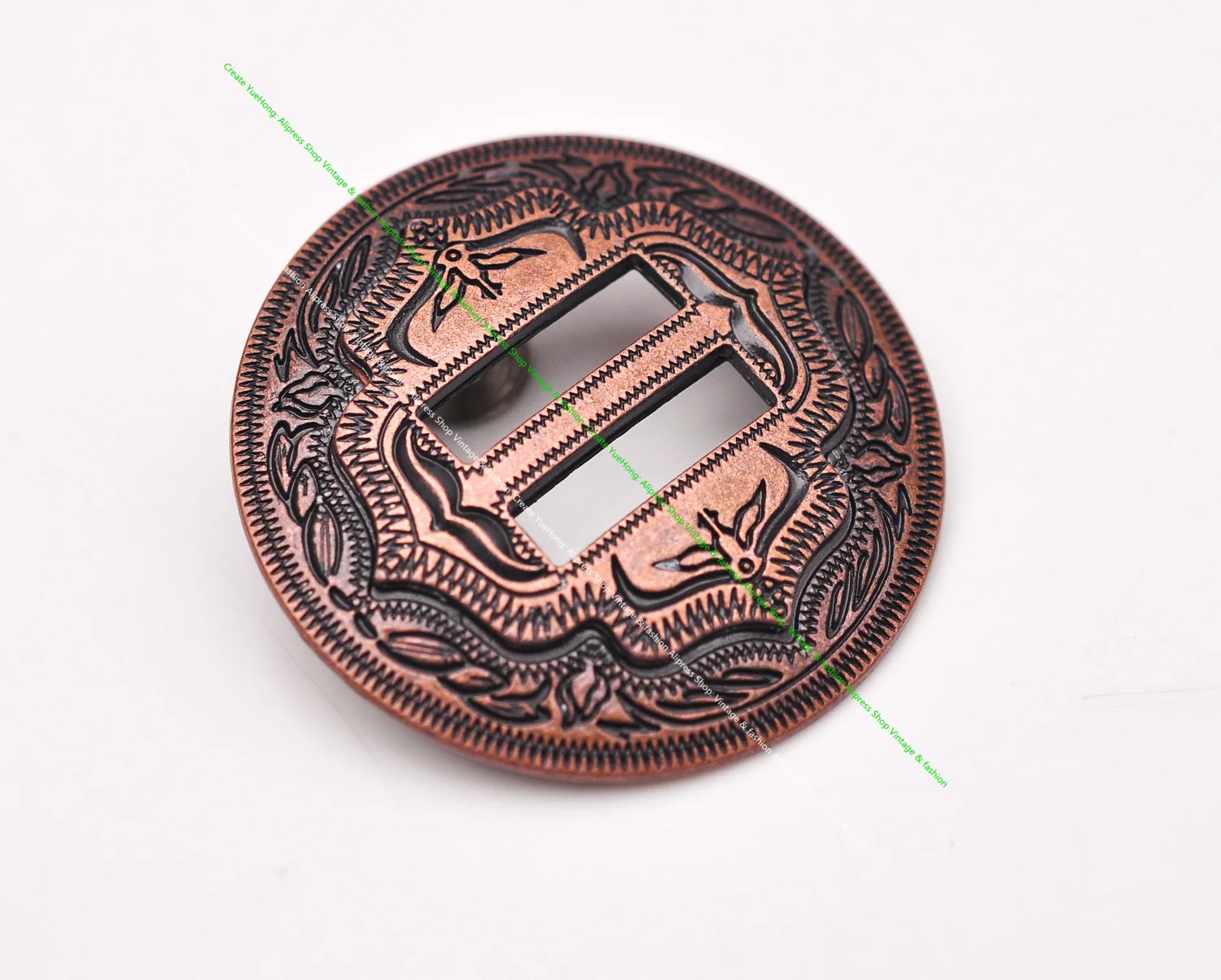 6X Western Cowboy Gold Sliver Saddles Tack Headstall Bridle Leathercraft Belt Hatband Slotted Conchos Buckle 1-1/4"