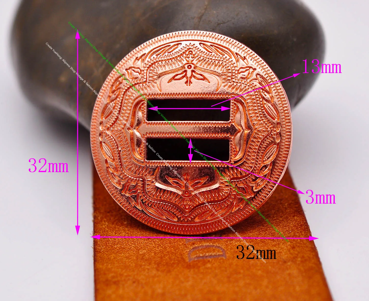 6X Western Cowboy Gold Sliver Saddles Tack Headstall Bridle Leathercraft Belt Hatband Slotted Conchos Buckle 1-1/4"