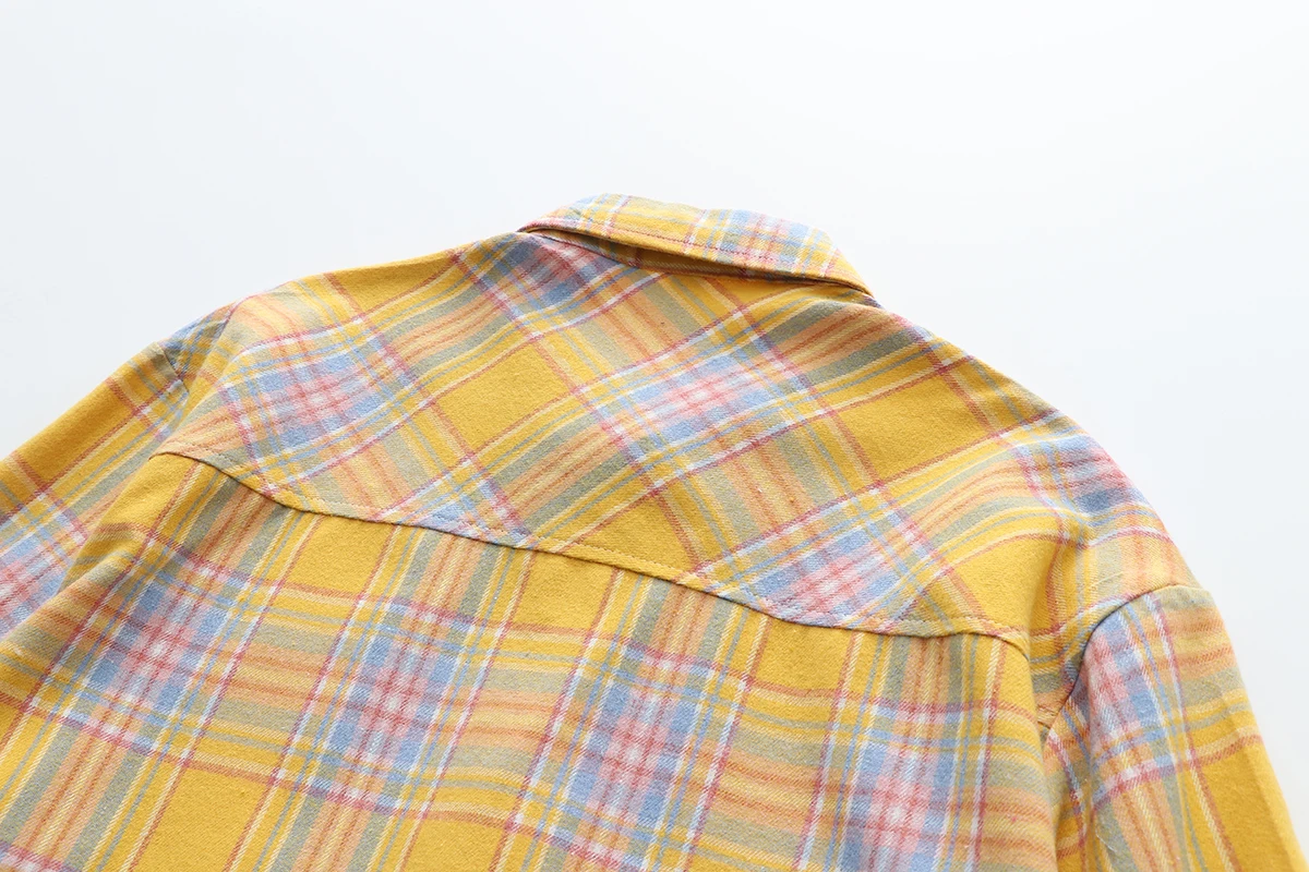 Elegant Design Style Plaid Shirt Women 2026 New Spring Autumn Casual Womens Blouses and Tops Ladies Loose Long Sleeve Blouse