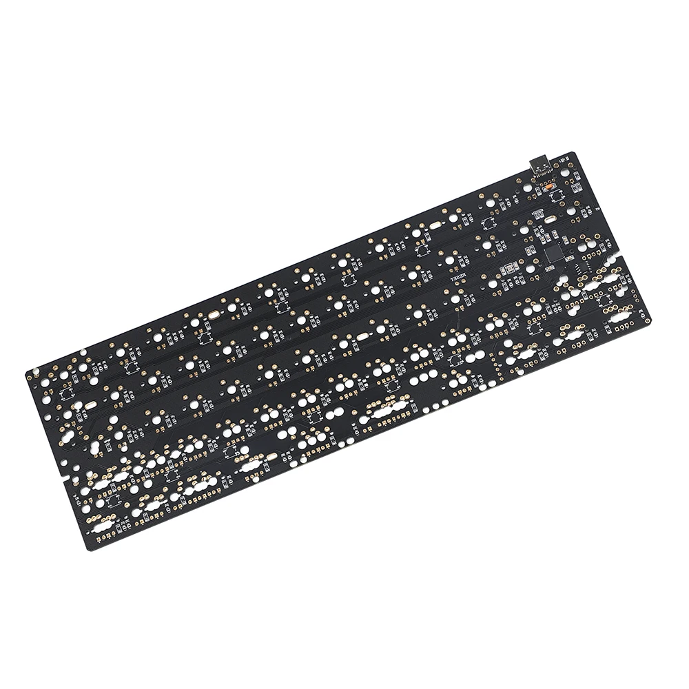60- QMK VIA Kit 61 64 Rosewood Wooden Case PCB Wrist Rest Plate Kit For MX Mechanical Keyboard Poker Faceu 60 GH60 GK61 GK61X