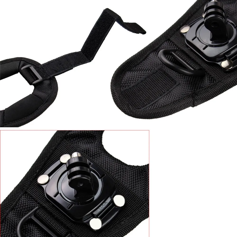 Glove Wrist Band 360 Degree Swivel Rotation Hand Strap Belt Tripod Mount for GoPro Xiaomi Yi OSMO MAX SJCAM SJ4000 SJ5000 Camera