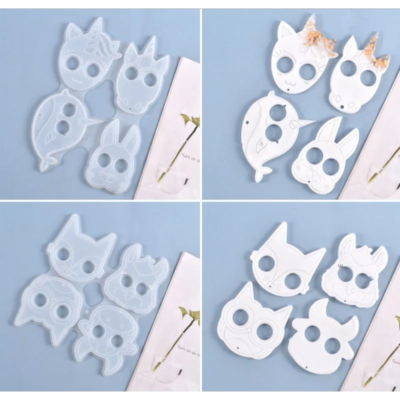 Transparent Silicone Mould Resin Decorative Craft DIY Christmas Owl Cat Pendant Self-defense Keychain Mold Epoxy Resin Molds for