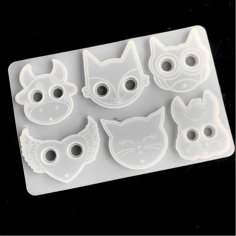 Transparent Silicone Mould Resin Decorative Craft DIY Christmas Owl Cat Pendant Self-defense Keychain Mold Epoxy Resin Molds for