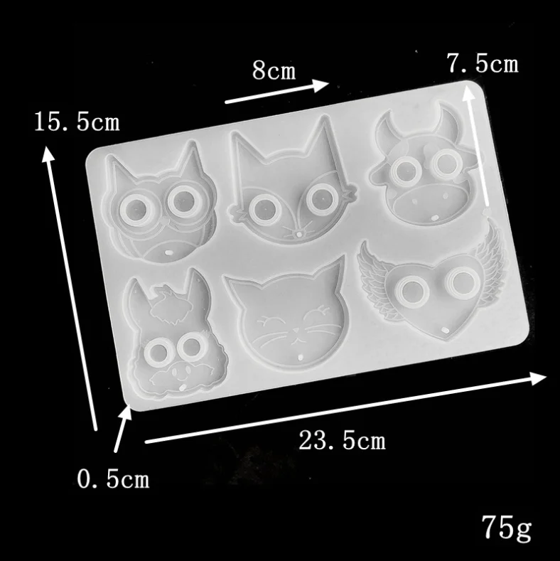 Transparent Silicone Mould Resin Decorative Craft DIY Christmas Owl Cat Pendant Self-defense Keychain Mold Epoxy Resin Molds for
