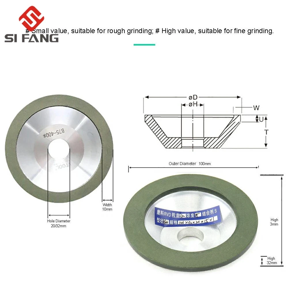 100mm/125mm Diamond Grinding Wheel Cup Grinder Tool for Carbide Cutter Sharpener Accessories 1Pc 150-400#